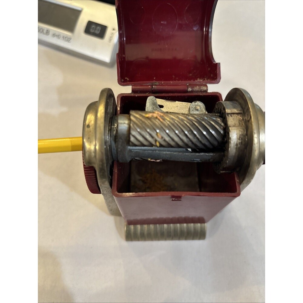 Antique Dexter RED Pencil Sharpener Automatic Pencil Sharpening Co Vintage WORKS - Picture 2 of 16